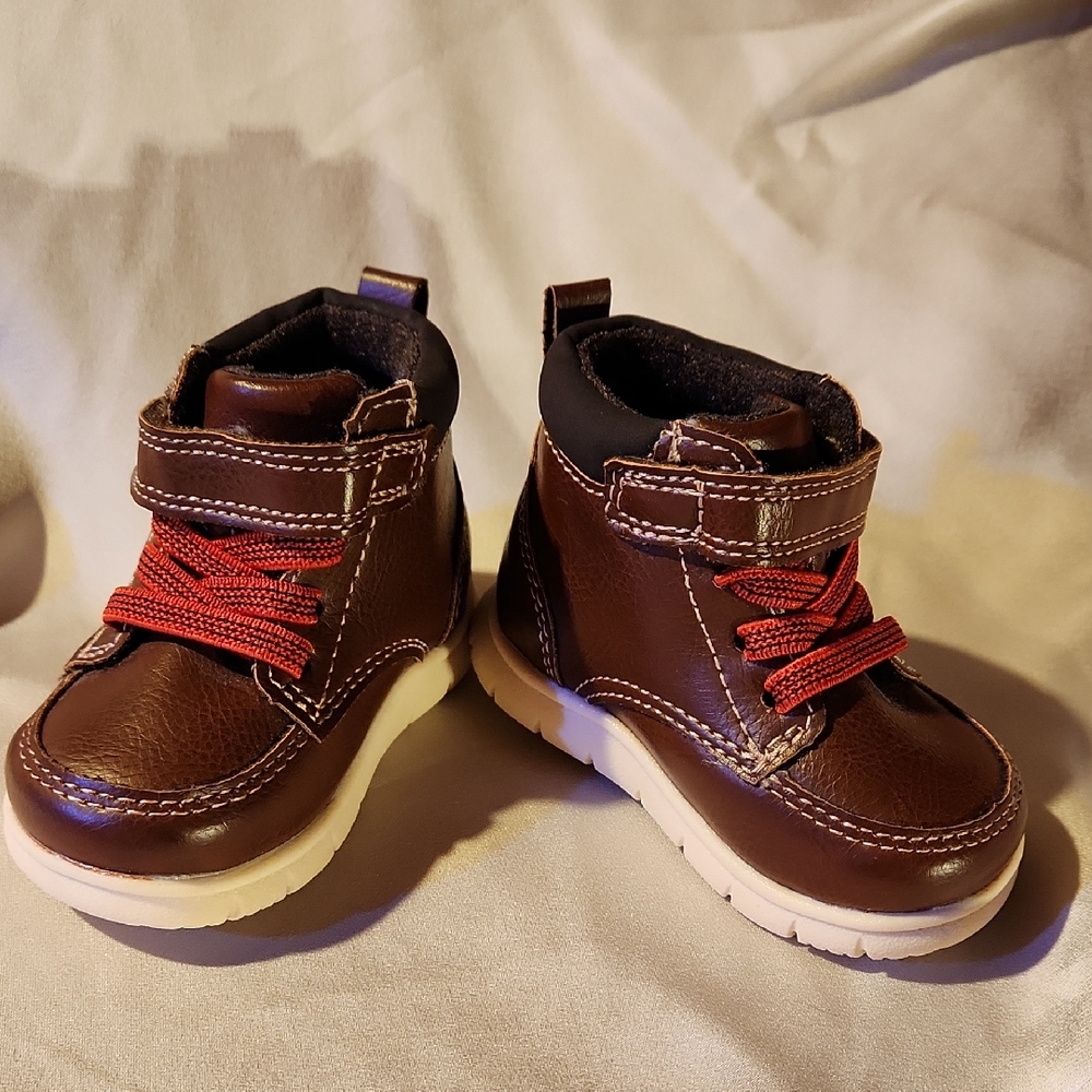 Carter's Brown Boots with Red Laces